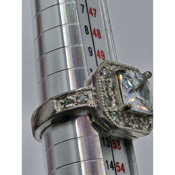Silver tone CZ Ring Size 6 - Picture 3 of 7